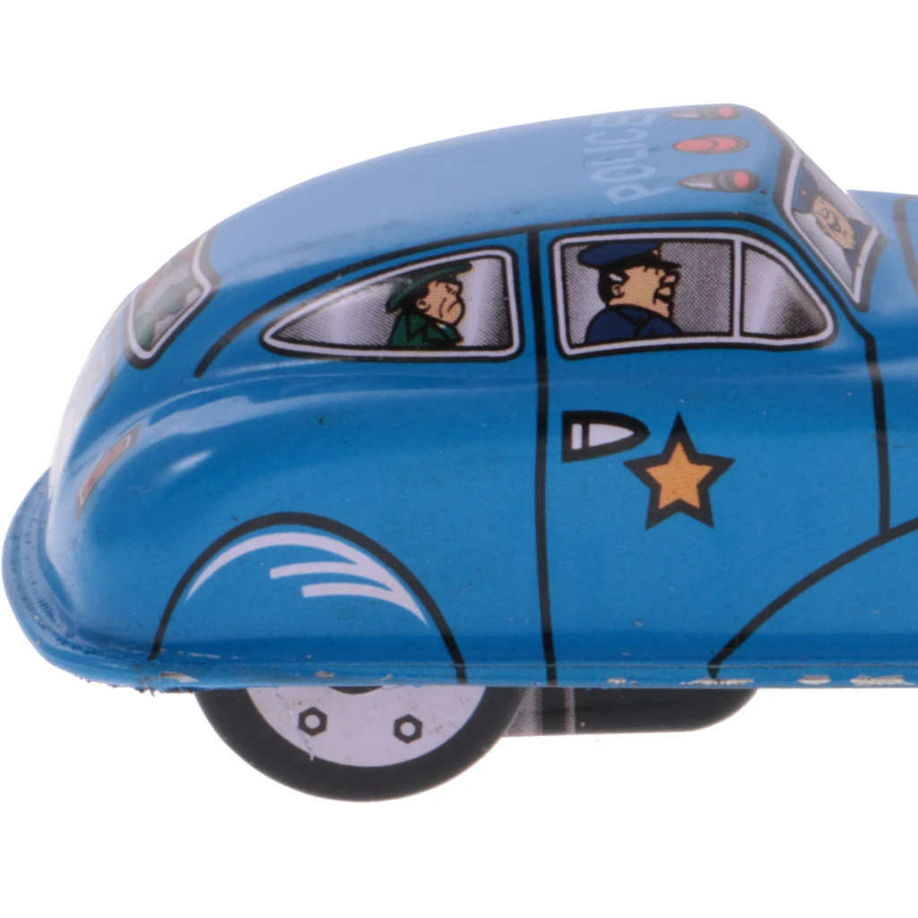 MagiDeal High Quality Vintage Police Blue Car Model Wind-up Clockwork Kids Tin Toy for Adult Children Classic Collectible Gift MagiDeal High Quality Vintage Police Blue Car Model Wind-up Clockwork Kids Tin Toy for Adult Children Classic Collectible Gift