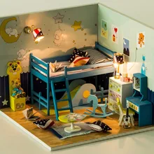 Сделай Сам деревянный кукольный домик комната коробка ручной работы 3D кукольный домик дерево детская комната игрушки подарки для девочек