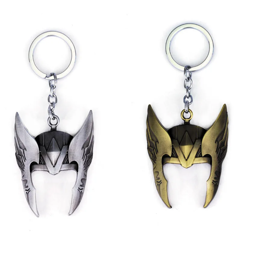 

Marvel The Avengers Superhero The God of Thunder Thor Mask Helmet Keychain Key Chain Key Ring Action Figure Cosplay Toys