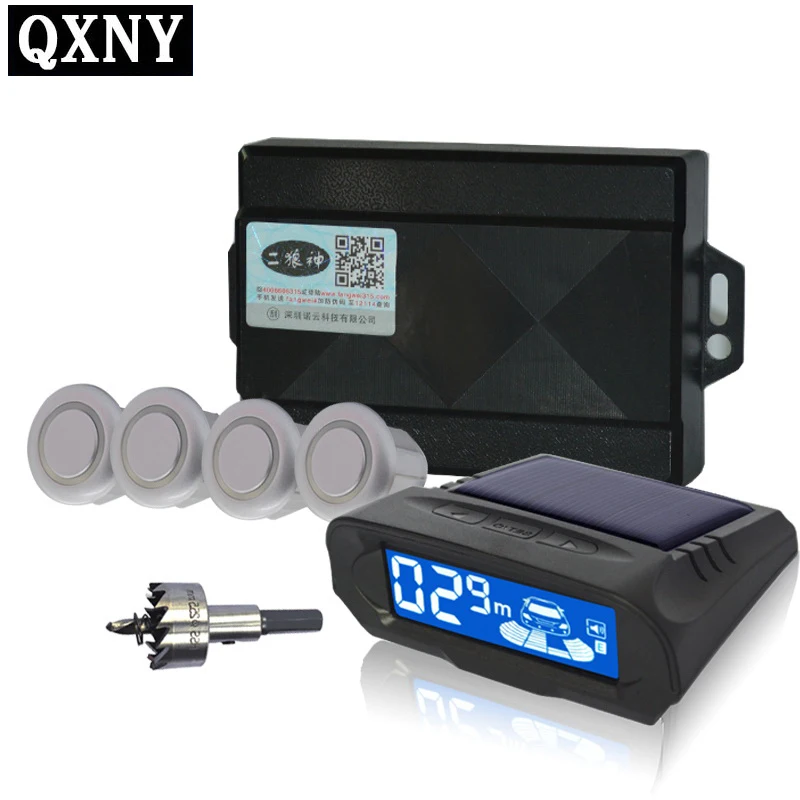 NY318/4 sensors Car styling wireless parking sensors/Solar charging + LCD display car detector parking assistance parking sensor