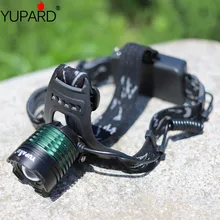 YUPARD новейший XM-L2 светодиодный T6 светодиодный зум-фонарь яркий с изменением дальности света налобный фонарь+ 2*18650 2200 мАч аккумулятор+ зарядное устройство