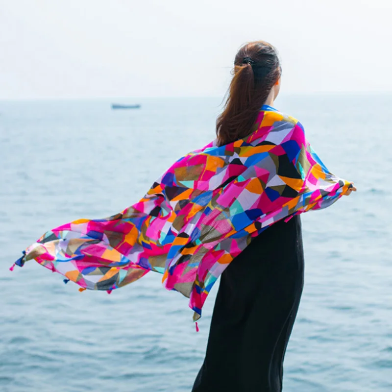 Buy Summer Beach Scarf Women Cotton Scarfs Shawls