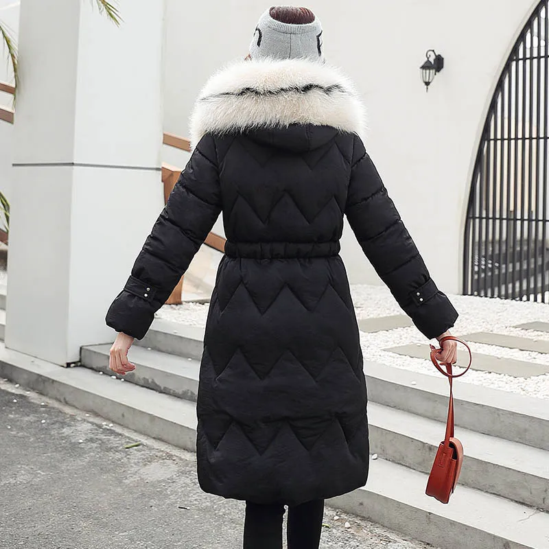 Winter parkas jackets new women's coats elegant fashion fur collar hooded thick long jacket winter snow coat parkas jackets