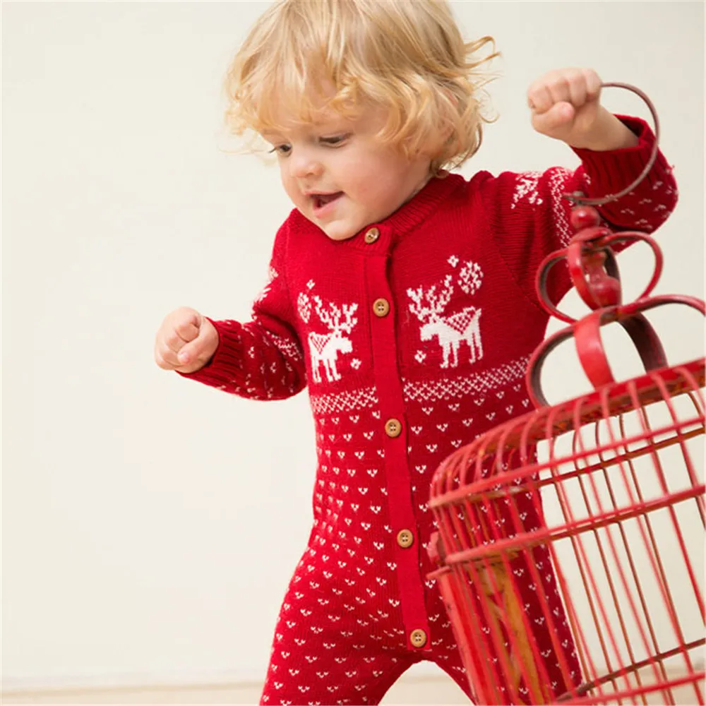 

Baby Knitted Romper Unisex Overalls for Children Winter Outwear for Babies Infant Sweaters Long Sleeve Warm Clothing CL0493