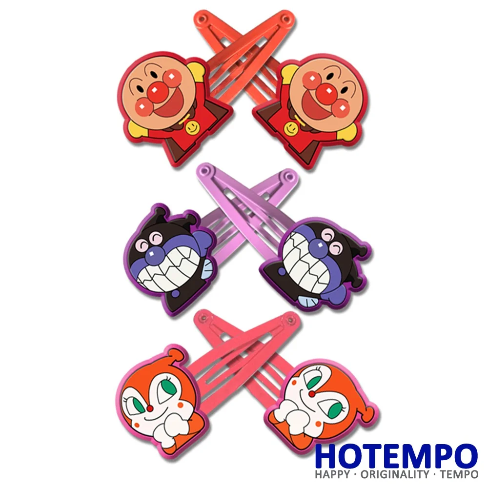 

HOTEMPO Japan Cute Cartoon Superman Anpanman Dokin-chan Baikinman for BB girls Hair accessories gift Hair pins