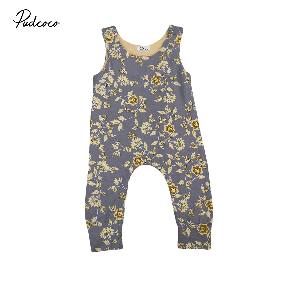 Newborn Infant Baby Girls Floral Sleeveless Bodysuit Jumpsuit Outfits Set Toddler Girl Print