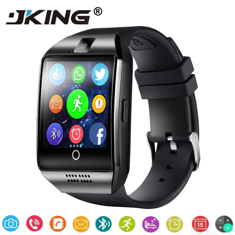 

JKING Smart Watch With Camera, Q18 Bluetooth Smartwatch SIM TF Card Slot Fitness Activity Tracker Sport Watch For Android