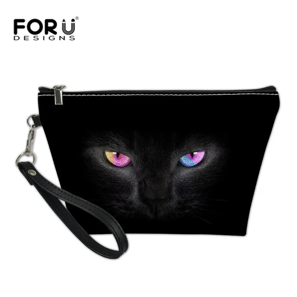 CC3078Z8 FORUDESIGNS/женская косметика, косметички для макияжа, косметички, сумки для макияжа, крутой черный узор в виде кошек, косметичка, косметичка, дропшиппинг - Цвет: CC3078Z8