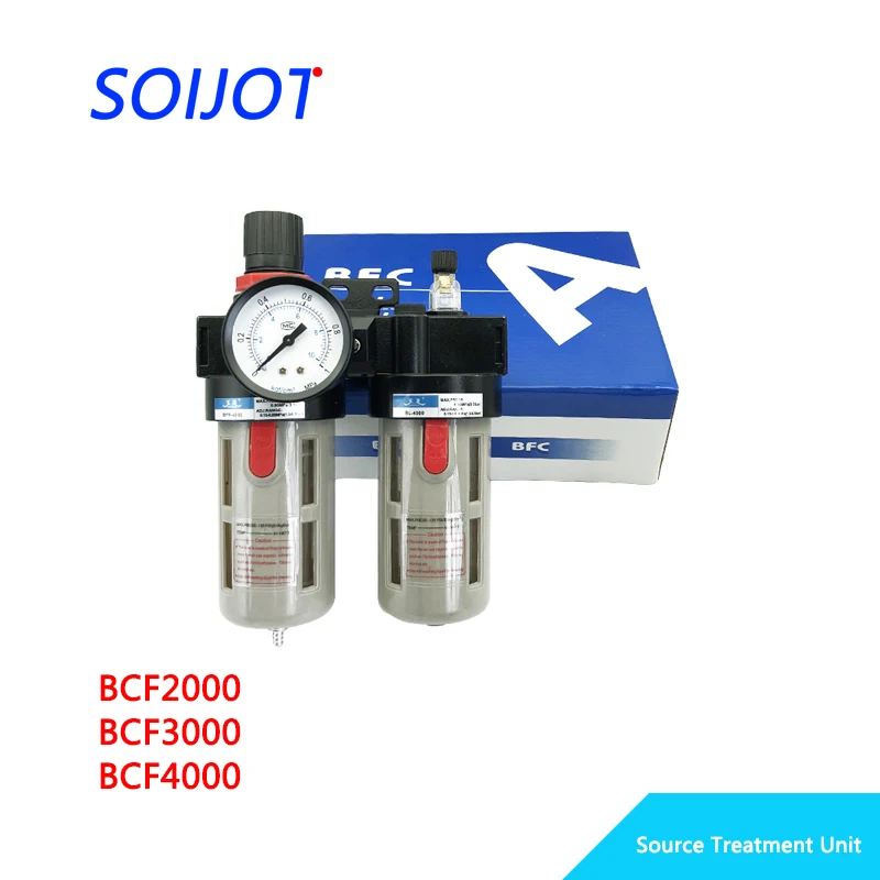 

BFC2000 1/4" air filter regulator combined lubricator FRL two combined processing. Air source treatment components. Pneumatic co