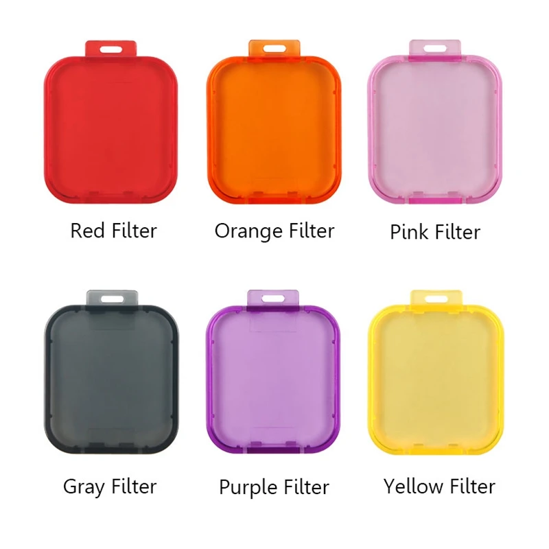 6 цветов Набор фильтров для дайвинга Желтый Красный Фиолетовый Оранжевый Розовый Серый фильтр для объектива для Gopro Hero 5 6 7 черный Go pro Аксессуары