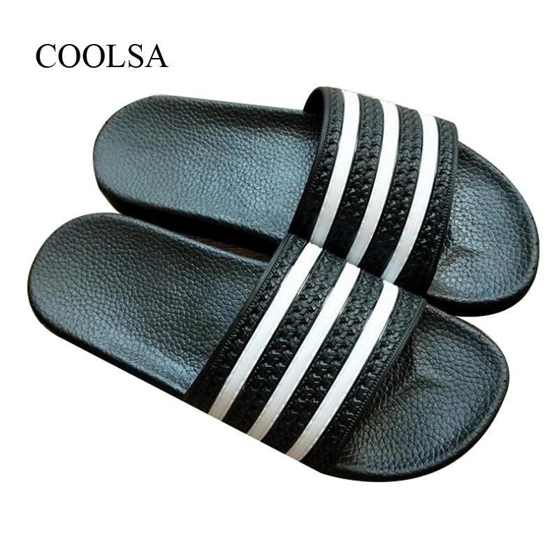 

COOLSA Brand Quality Female Striped Home Bathroom Slippers Women's Beach Breathable Flip Flops Durable Soft Slides Wholesale Hot