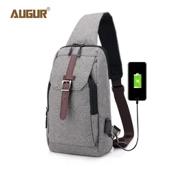 Augur Masculino Pequeño Bolso de Pecho Oxford Suave Sling Crossbody Bolsas para Hombres Moda Casual Paquete de Pecho Usb Carga Bolsa Bandolera Augur Masculino Pequeño Bolso de Pecho Oxford Suave Sling Crossbody Bolsas para Hombres Moda Casual Paquete de Pecho Usb Carga Bolsa Bandolera