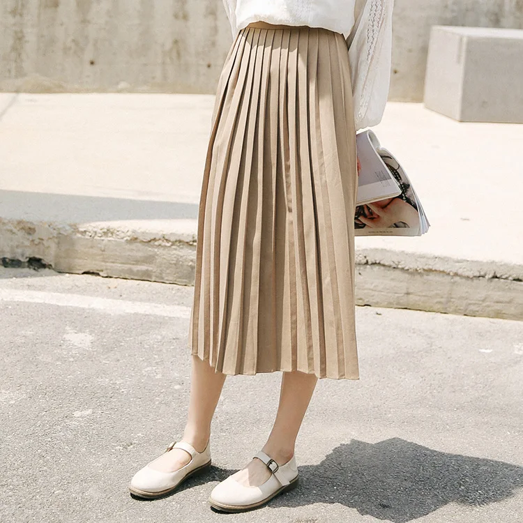

2018 New Women Long dress High Waist Slim Pressure Plait Half Body Dresses Khaki 1783