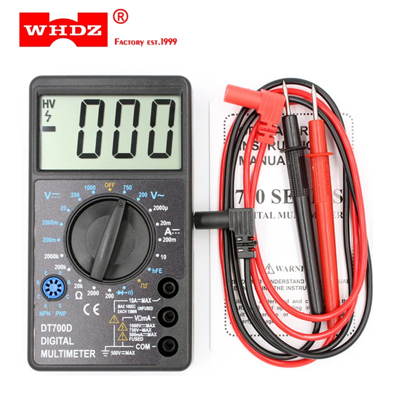 WHDZ DT 700D Мини цифровой мультиметр защита от перегрузки большой экран