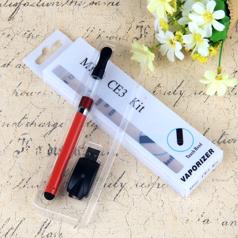 wholesale Mini CE3 Touch Head Vaporizer Kit 280mah Build in Battery 1ml atomizer Empty cartridge touch battery E Cigarettes  (2)