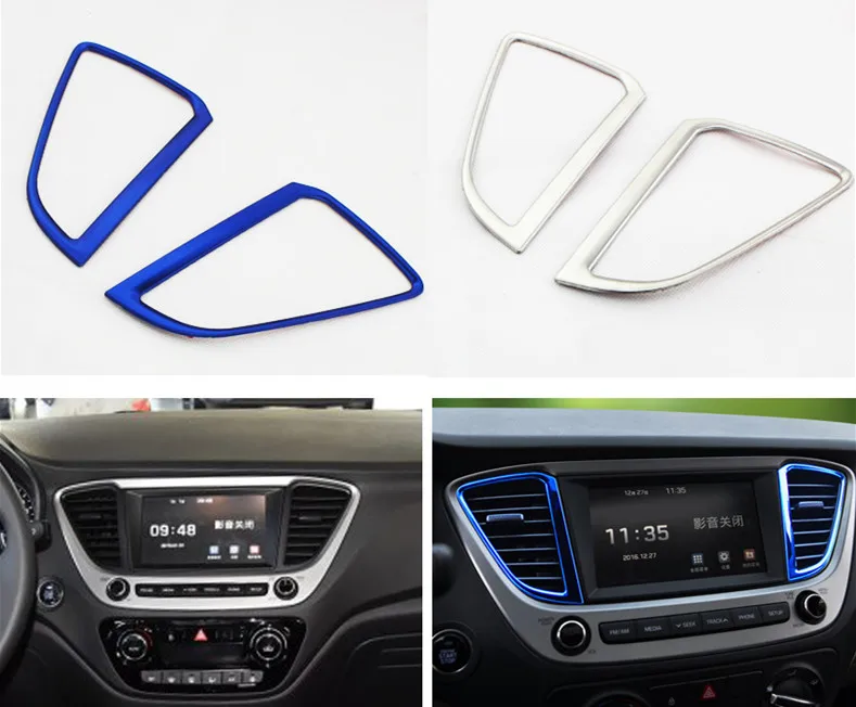 Keao For Hyundai Solaris 2 font b interior b font Air conditioning outlet cover car styling