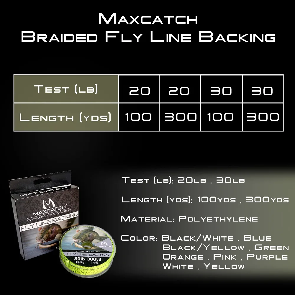 Maximumcatch 50/100/300 двор 30LB Плетеный бэк-Fly Line для ловли нахлыстом