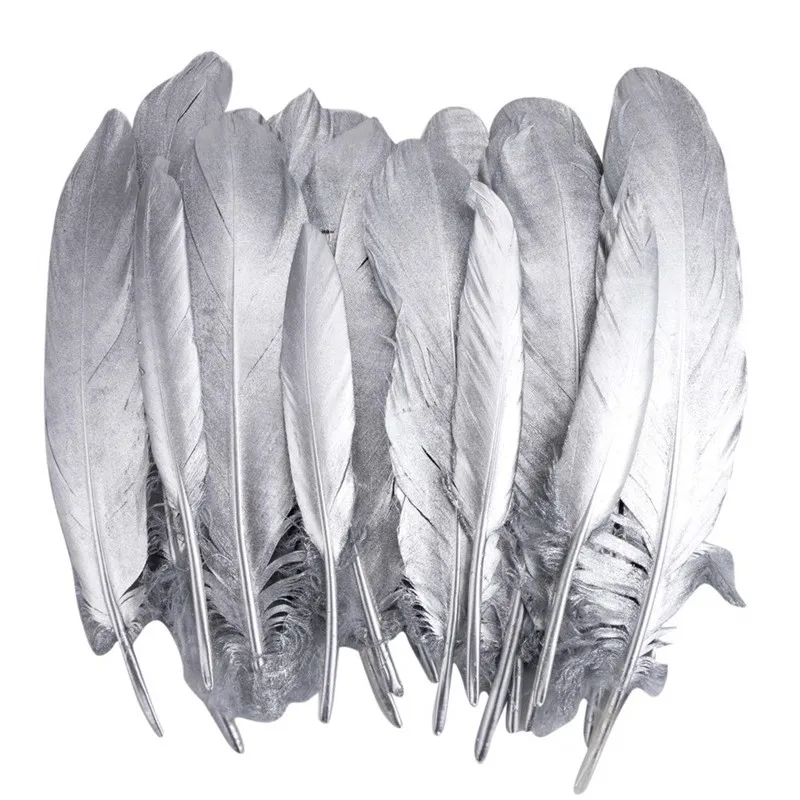 

Gold Silver Dipped Goose Feather Duck Pheasant Feathers for Crafts Feathers for Jewelry Making Clothing Plumas Turkey Feathers