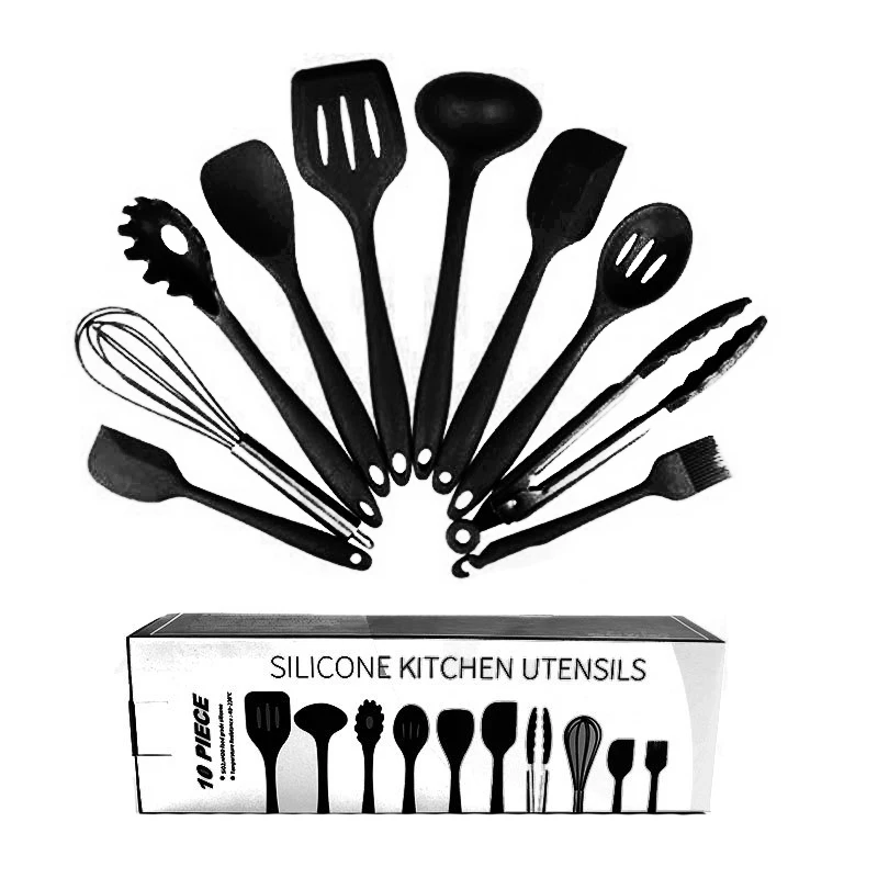 10PCS Kitchen Silicone Utensils Set Non-stick Cooking Spoon Spatula Ladle Egg Beaters Dinnerware Cooking Tools Accessories 10PCS Kitchen Silicone Utensils Set Non-stick Cooking Spoon Spatula Ladle Egg Beaters Dinnerware Cooking Tools Accessories