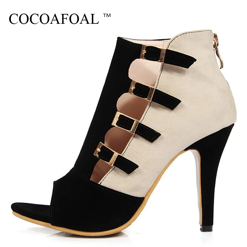 

COCOAFOAL Women Open Toe Heels Sandals Big Size 33 43 Sexy Pole Dance Heeled Sandalias Red Summer Peep Toe Sandals Gladiator