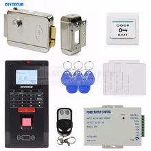 DIYSECUR Electric Lock Fingerprint Id Card 125KHz RFID Reader Password Keypad Door Access Control System Kit For Office/House