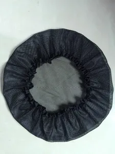 2 шт./упак. черный большой капот сна Кепки ночной колпак для сна Ткачество Чистая защита волос приятных прокладка для упаковки - изображение