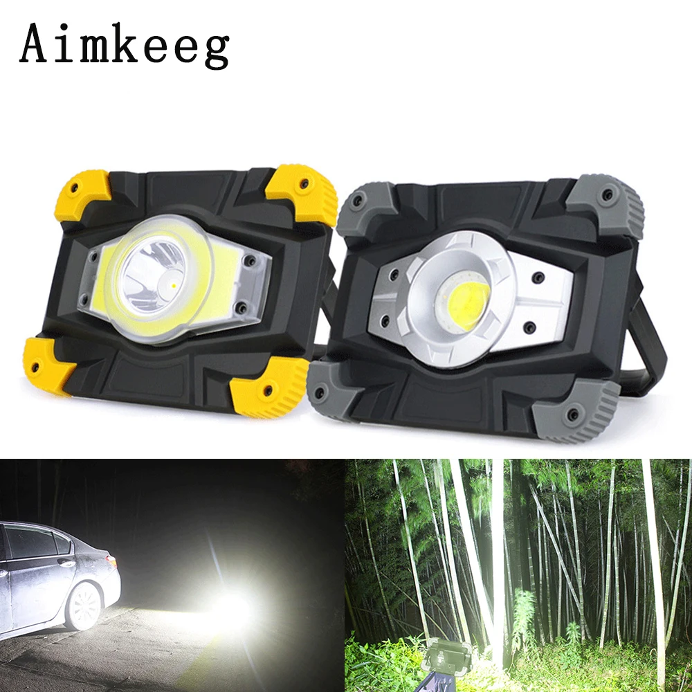 

Aimkeeg USB Rechargeable LED Work Light COB Portable Spotlight Waterproof Flood Light Camping Light Flood Light