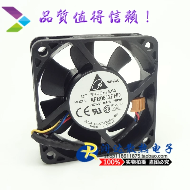 AFB0612EHD 6020 6 см 12В 0.47A двойной шарикоподшипник ШИМ вентилятор с контролем скорости