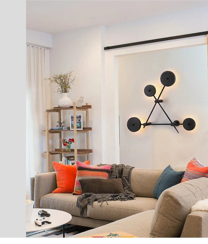 Modern Nordic Round LED Wall Lamp Bedroom Bedside Corridor Staircase Living Room Light Creative Indoor Loft Home Decor Wall Lamp (1)