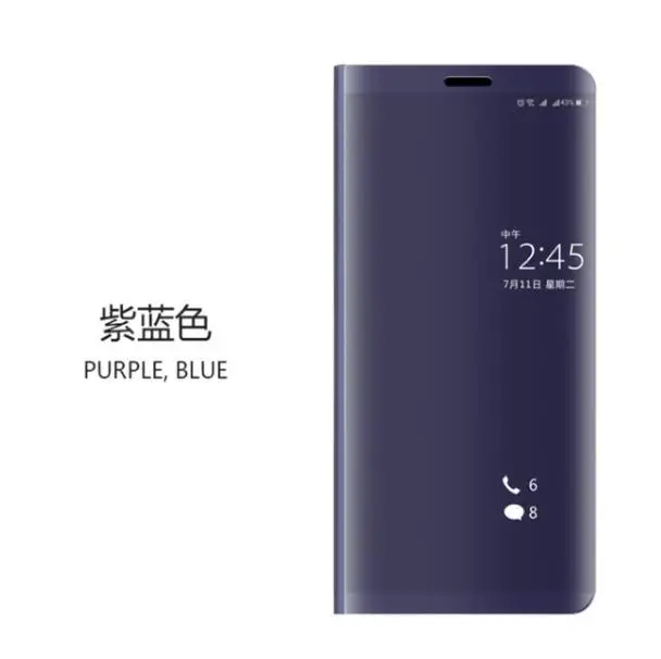 Smart mi rror флип чехол для спортивной камеры Xiao mi Red mi K20 Примечание 8 7 6 5 4X Pro 7A Go чехол для телефона для Xiaomi mi 9 8 SE Lite 9T Pro 5X 6X A1 A2 - Цвет: Фиолетовый