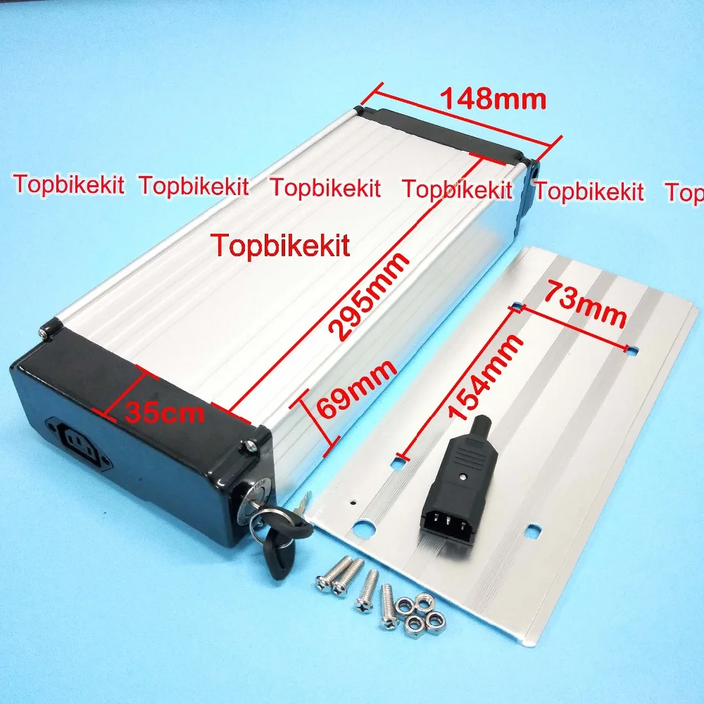DHL чехол на аккумулятор для электровелосипеда из алюминия, задняя стойка, чехол 36 В для электровелосипеда, батарея 18650 ячеек, батарейный блок, детали для электровелосипеда