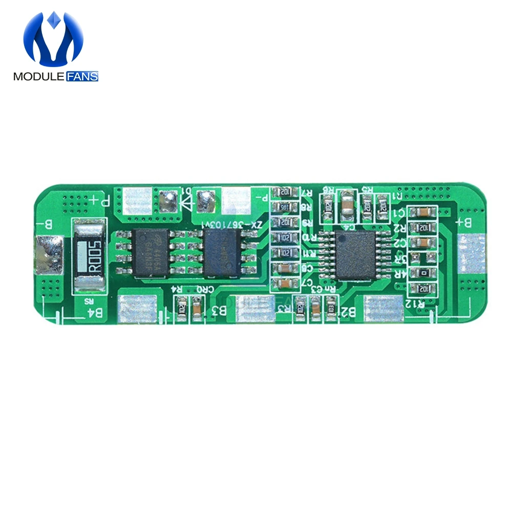 2 A 4 A Batería de litio de 1 celdas de protección junta 18650 Módulo Rojo BMS PCB 1S Paquete