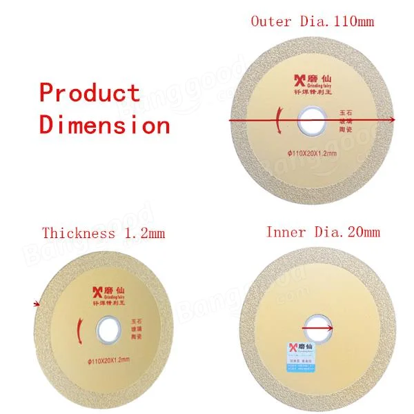Grinding Fairy 1.2mm Ultra Thin Saw Blade 110x20mm Diamond Cutting Disc Tool for Glass Ceramic