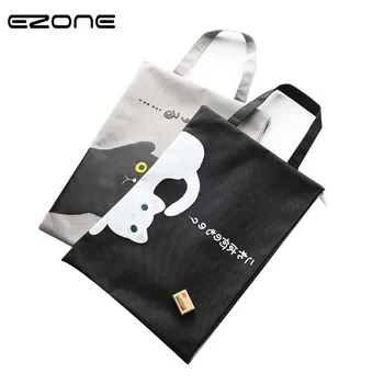 

EZONE 1PC A4 Document Bag Cat Folder Bag Kawaii Larger Simple Oxford Cloth High Quality Documents Folder Supplies Stationery