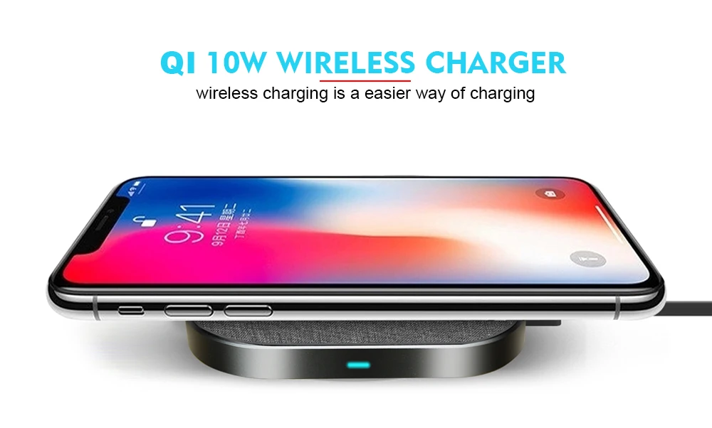 Ascromy 10W Wireless Charger QI Fast Charging Pad for iPhone Xs Max XR X 10 8 Plus 8plus Xiaomi Samsung Galaxy S9 S8 S10 Note 9 Cordless Accessories (1)