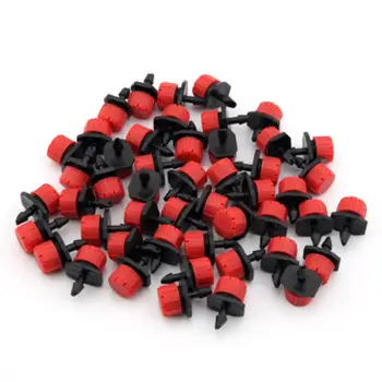 

100pcs Adjustable Irrigation Misting Micro Flow Dripper Drip Head 1/4 Inch Hose Garden Sprinklers Garden Watering Tool