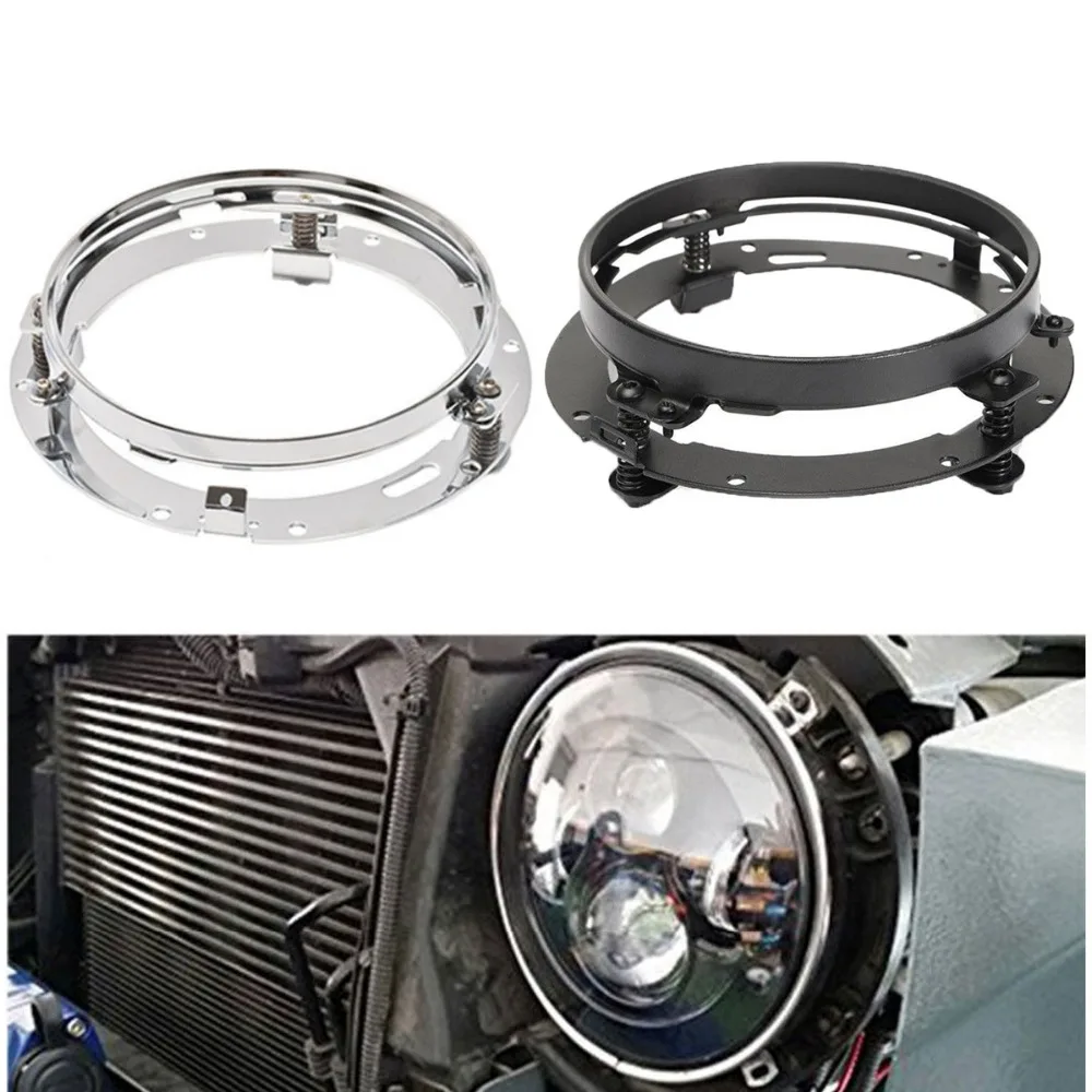 7''Round Motor LED Headlight Mounting Bracket Ring for Jeep Wrangler JK