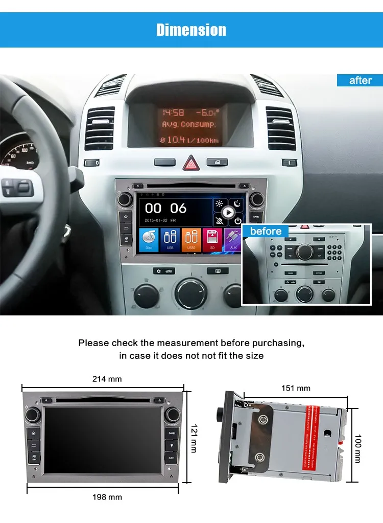 Top Eunavi 2 Din 7 Inch Car DVD Player For Vauxhall/Opel/Antara/VECTRA/ZAFIRA/Astra H G J Canbus FM GPS Navigation BT Free Map 1