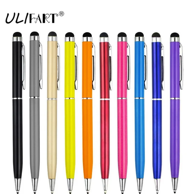 ULIFART DHL 200PCS/Lot 2 In 1Touch Screen Stylus Ballpoint Pen for iPad iPhone iPod Tablet Smartphone