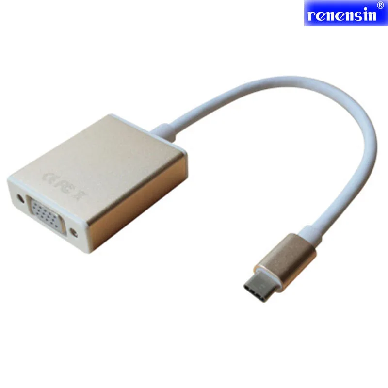 USB 3,1 type C Male-VGA Женский адаптер usb type-C передача на VGA кабель HD 1080 P для VGA кабель Lumia 950XL - Цвет: sliver