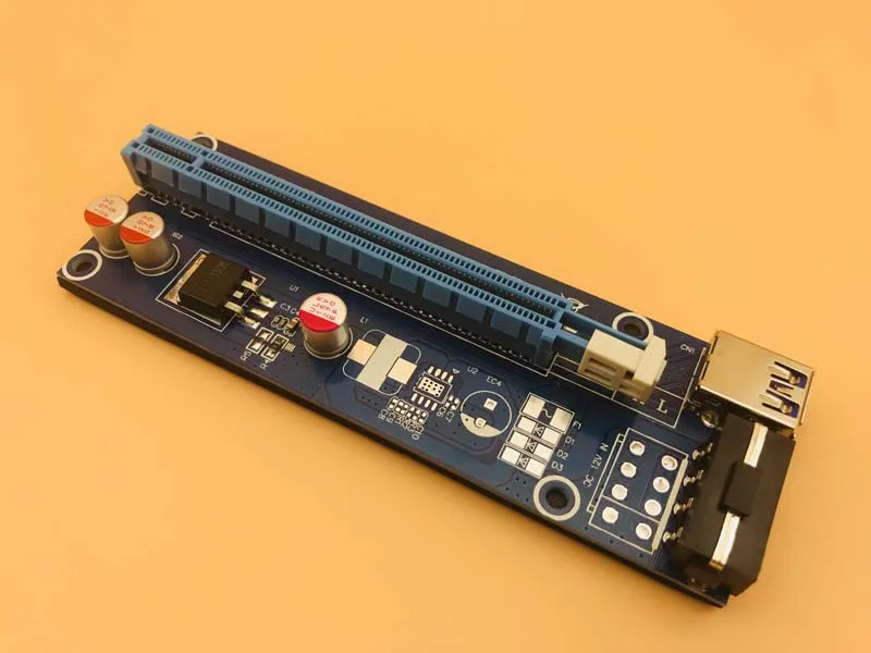 6 шт. 006 PCI E расширитель Express Riser Card PCIE 1x к 16x USB 3 0 SATA 4Pin IDE Molex Power для BTC Miner Mining