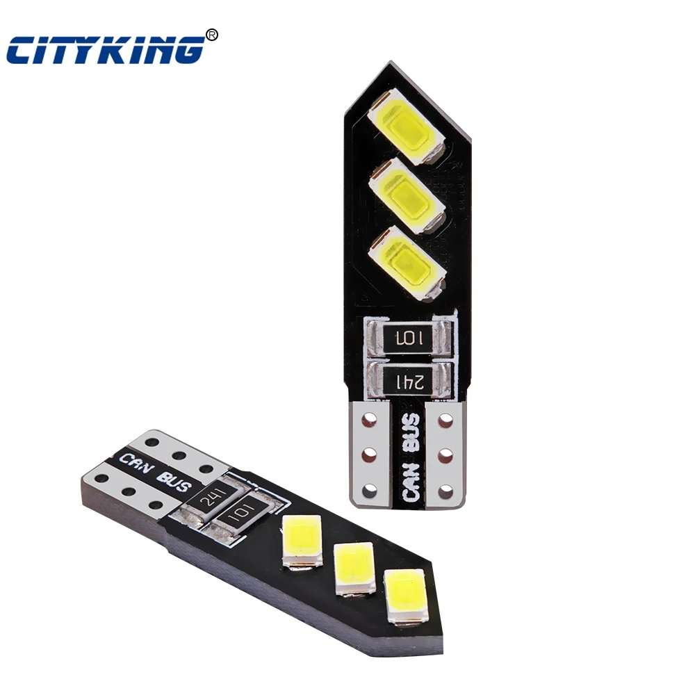 50 шт./лот T10 светодиодная парковочная лампа Auto Led Canbus 6SMD 5730 w5w t10 194 168 Светодиодная