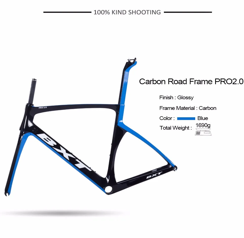 Discount BXT 2018 Full Carbon bicycle frame matte/glossy 5 color super light DI2 Frame+Fork+headset X brakes road carbon bike frame parts 4