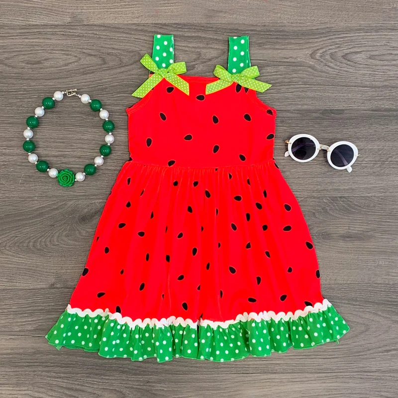 

Rorychen Newest Red&Green Toddler Infant Kids Baby Girls Summer Polka Dots Watermelon Dress Princess Party Wedding Tutu Dresses