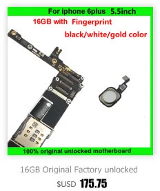 Может быть активирована 16 Гб оригинальная материнская плата для iphone 6S без отпечатков пальцев разблокирована для iphone 6 S IOS системная плата+ чипы