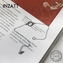 INZATT 925 пробы серебряный полый браслет в стиле минимализма для женщин вечерние золотые модные ювелирные изделия Модная бижутерия