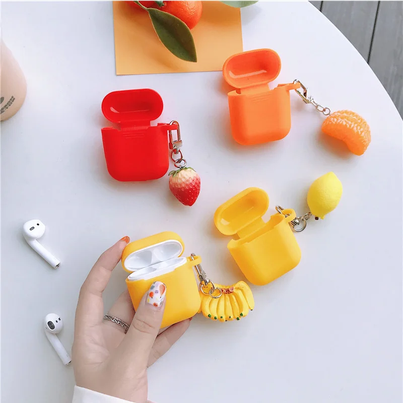 

Candy Fruit Decorative Silicone Case for Apple Airpods Case Bluetooth Wireless Earphone Protective Cover Bag Case Box Keychain