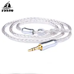 FDBRO Серебряная пластина наушники SE215/535 0.78mm2 контактный кабель с микрофоном Замена наушников провода для W4R A2DC lS50 IE80/50/70