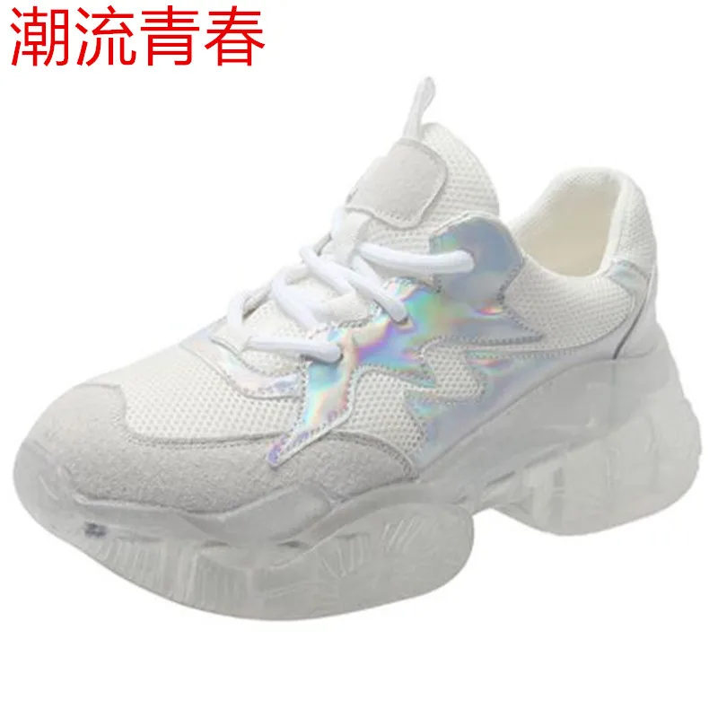 

Fashion New Women Casual Shoes 2019 Vulcanized Sneakers Sequin Women Skate Board Shoes Ladies Flat Bling Footwear size 35-39