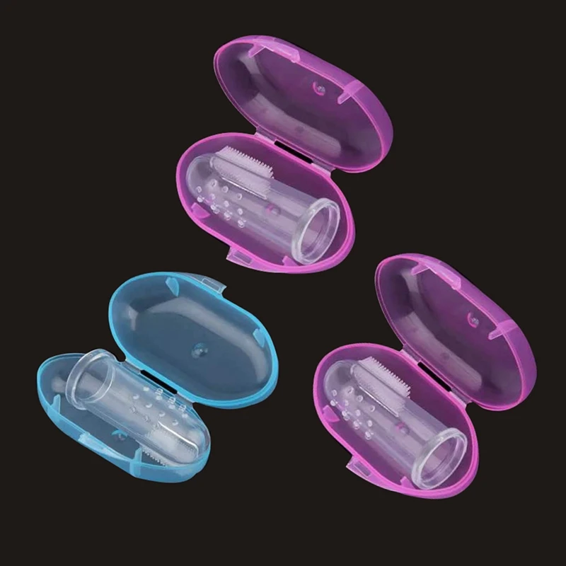 1Pcs Useful Healthy Kids Baby Infant Soft Silicone Finger Toothbrush Teeth Rubber Massager Brush With Box